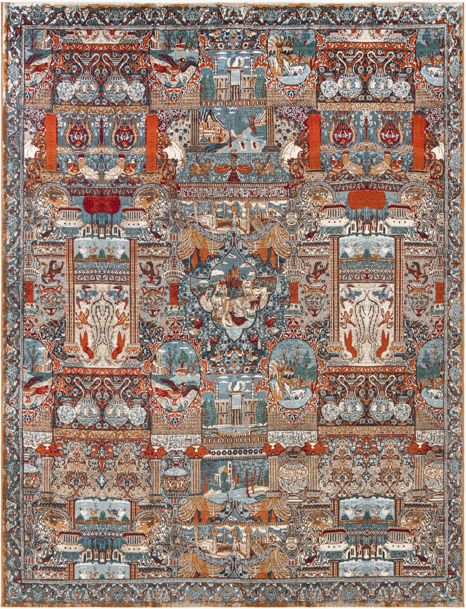  9' x 12'  Washable Traditional Indoor / Outdoor Rug