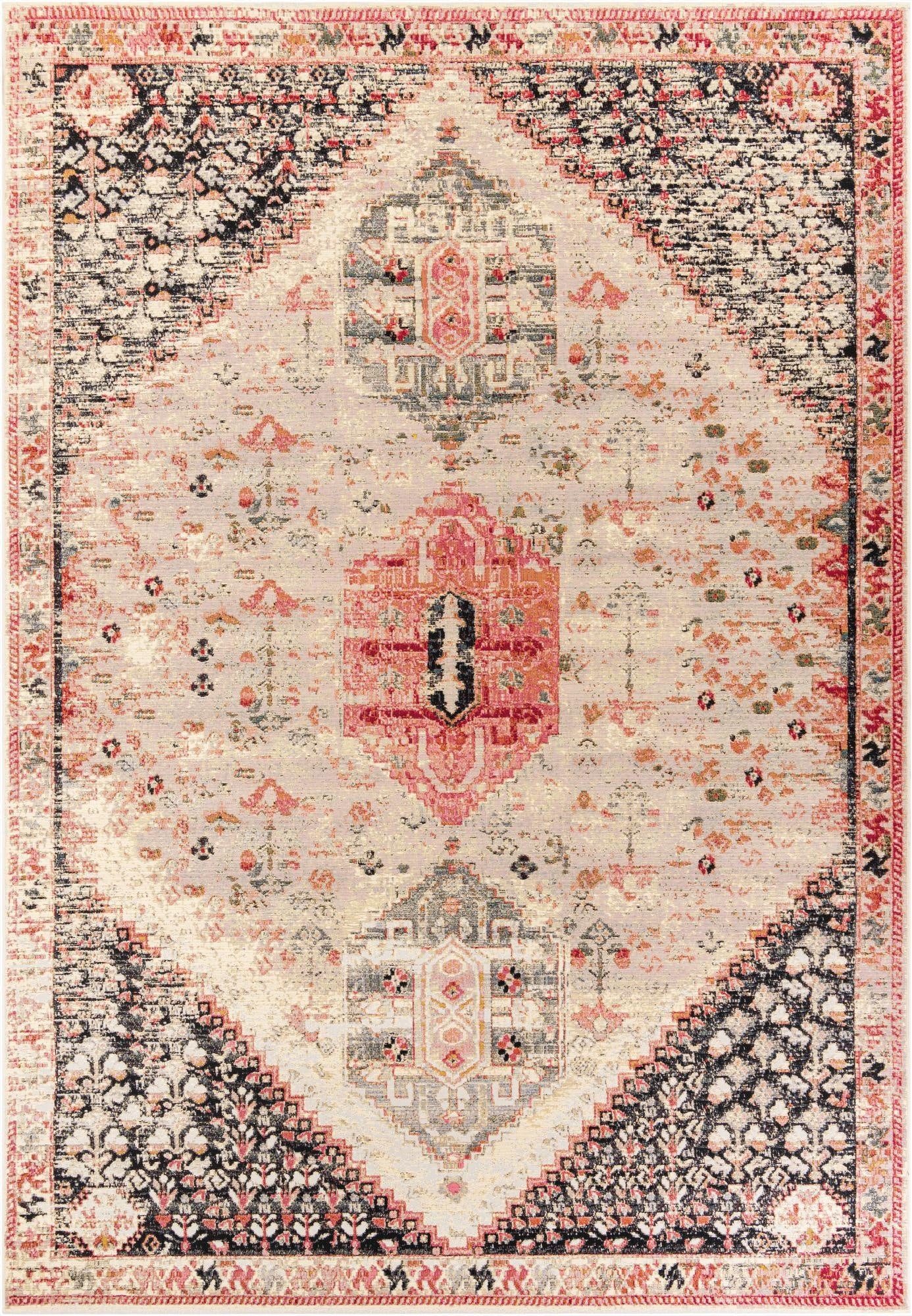  10' x 14'  Washable Traditional Indoor / Outdoor Rug