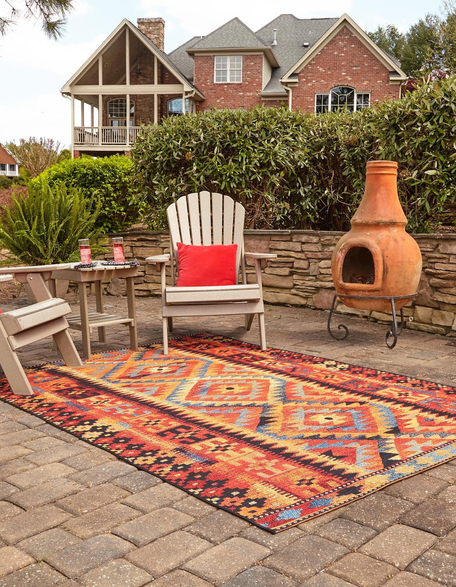 Multicolor 7' x 10' Tribal Indoor / Outdoor Rug | Rugs.com