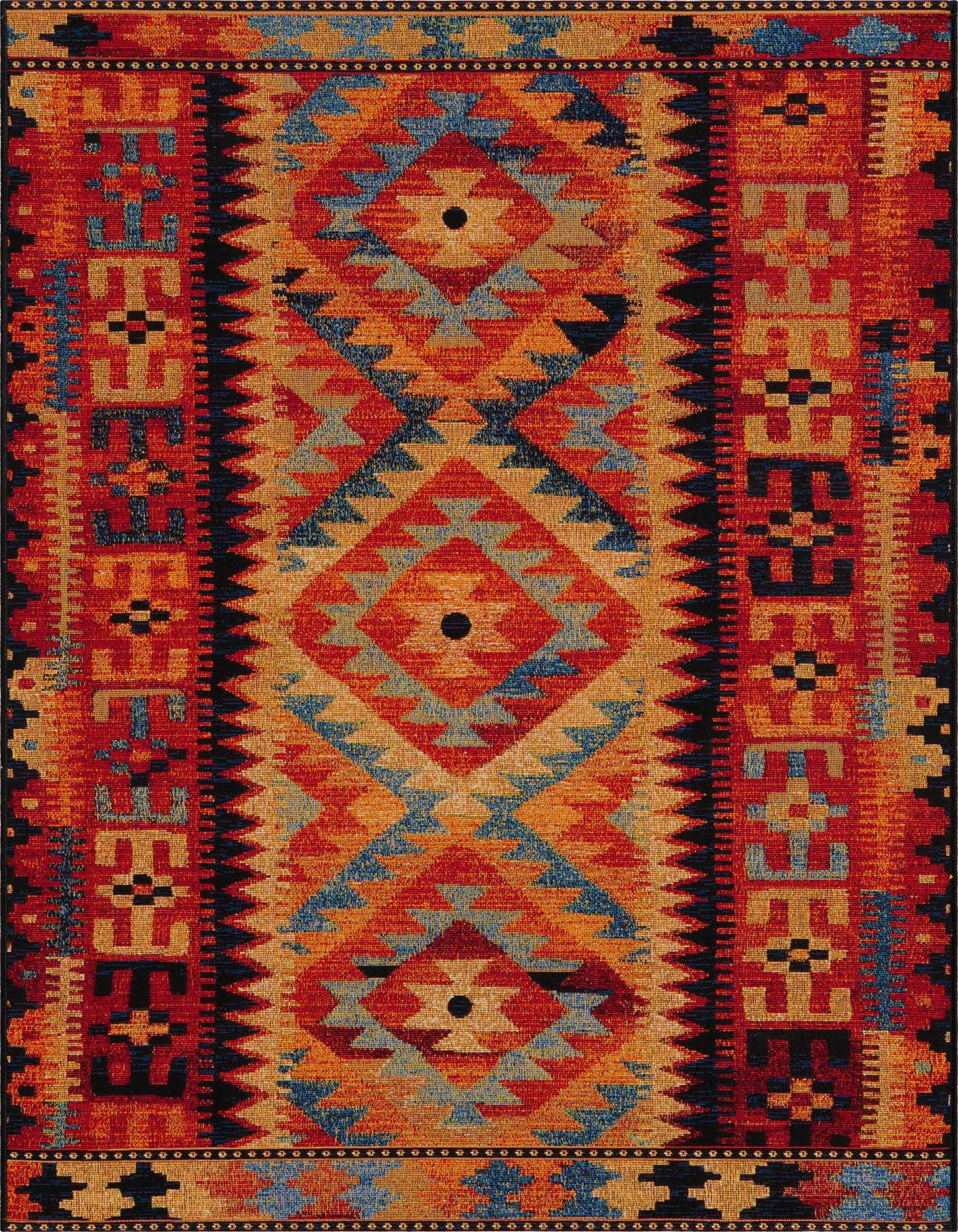Primary image  4' x 6'  Washable Tribal Indoor / Outdoor Rug