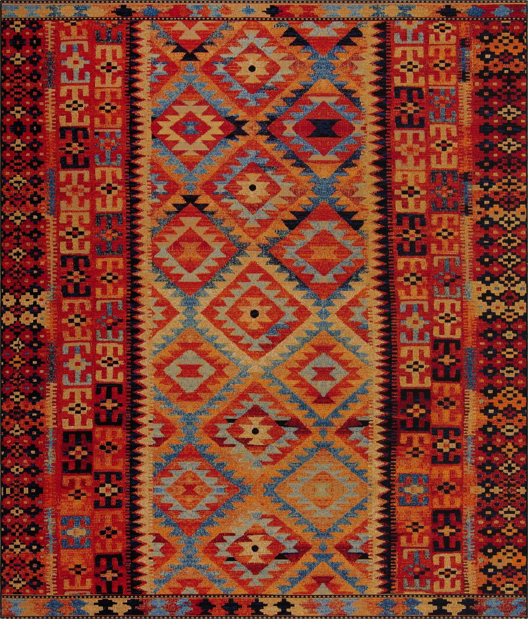  7' 10 x 10'  Washable Tribal Indoor / Outdoor Rug