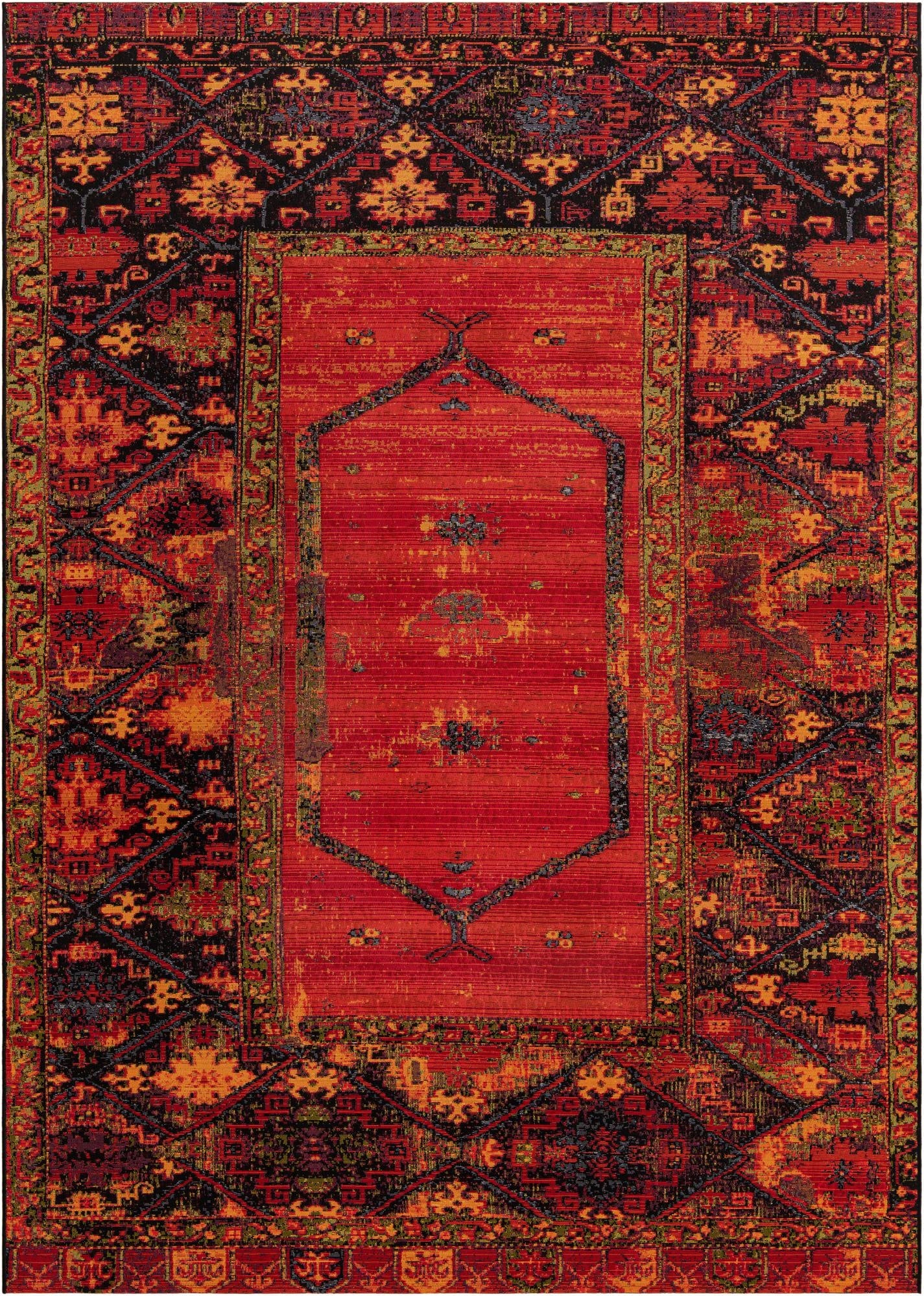  7' x 10'  Washable Tribal Indoor / Outdoor Rug