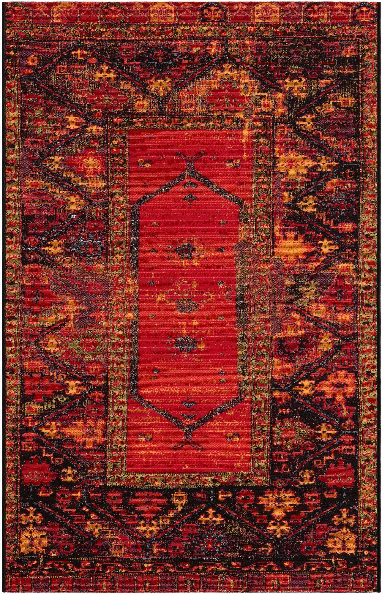  3' 3 x 5' 3  Washable Tribal Indoor / Outdoor Rug