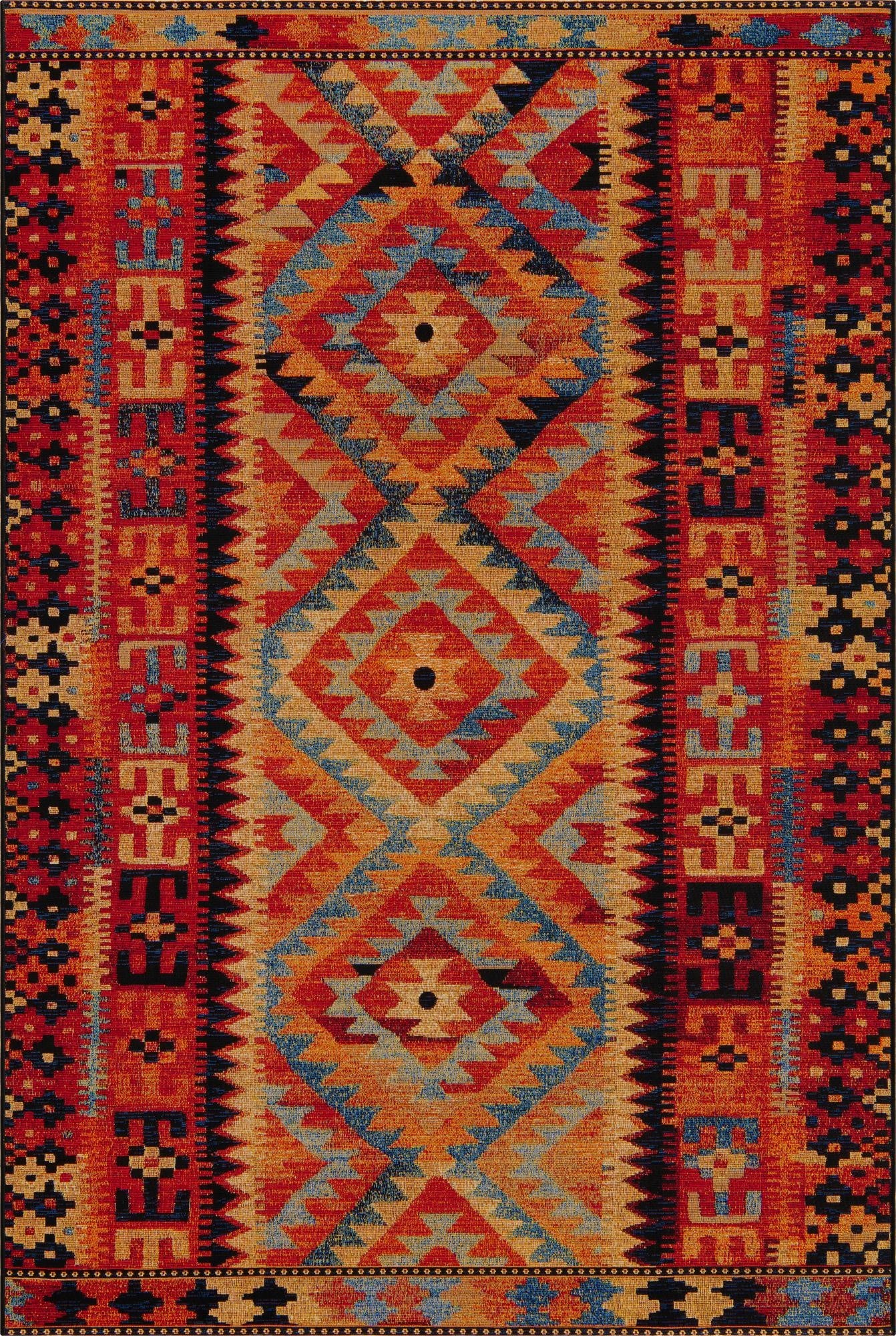  5' 3 x 8'  Washable Tribal Indoor / Outdoor Rug