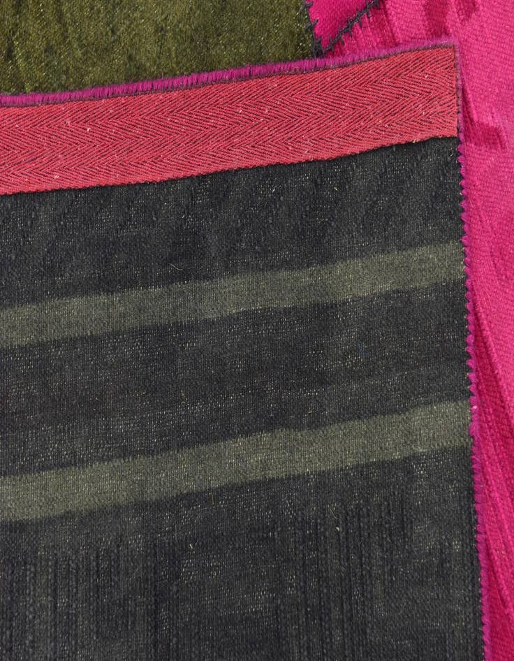 Detail image of  7' 3 x 10'  Hand Woven Patchwork Wool Rug