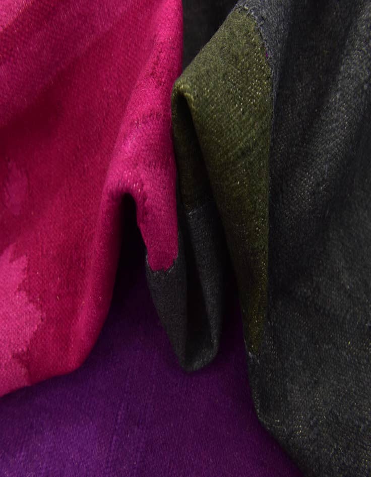 Detail image of  7' 3 x 10'  Hand Woven Patchwork Wool Rug