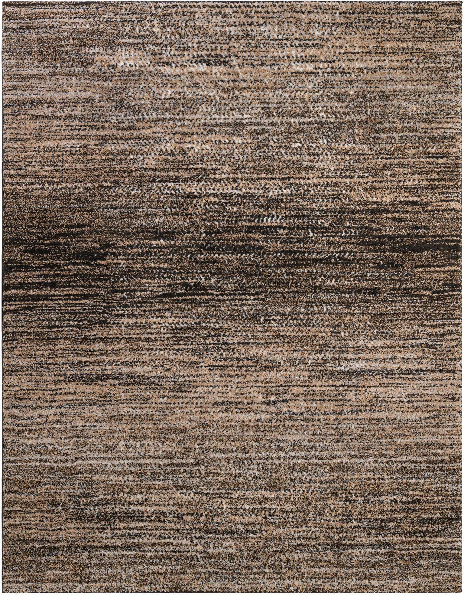 A rectangular 8x10 Sepia Collection rug featuring a modern abstract pattern in multi-colored tones of brown, black, and beige.