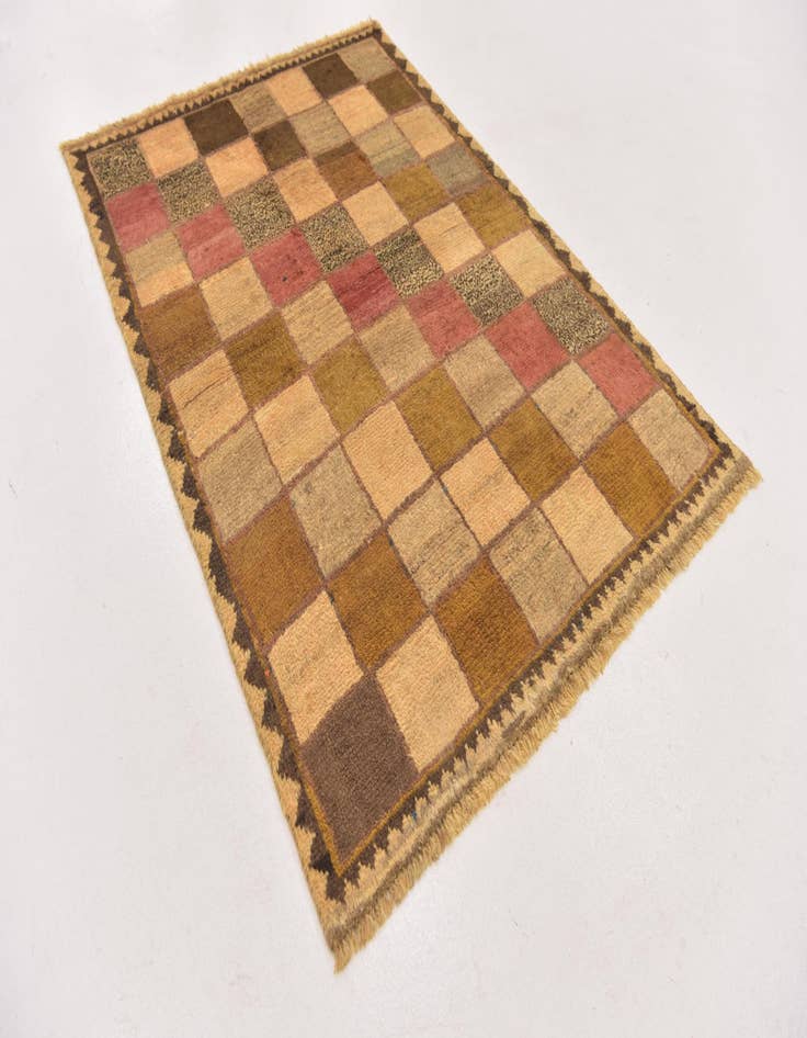 Detail image of 3' 5 x 4' 10 Hand Knotted Shiraz-Gabbeh Persian Wool Rug