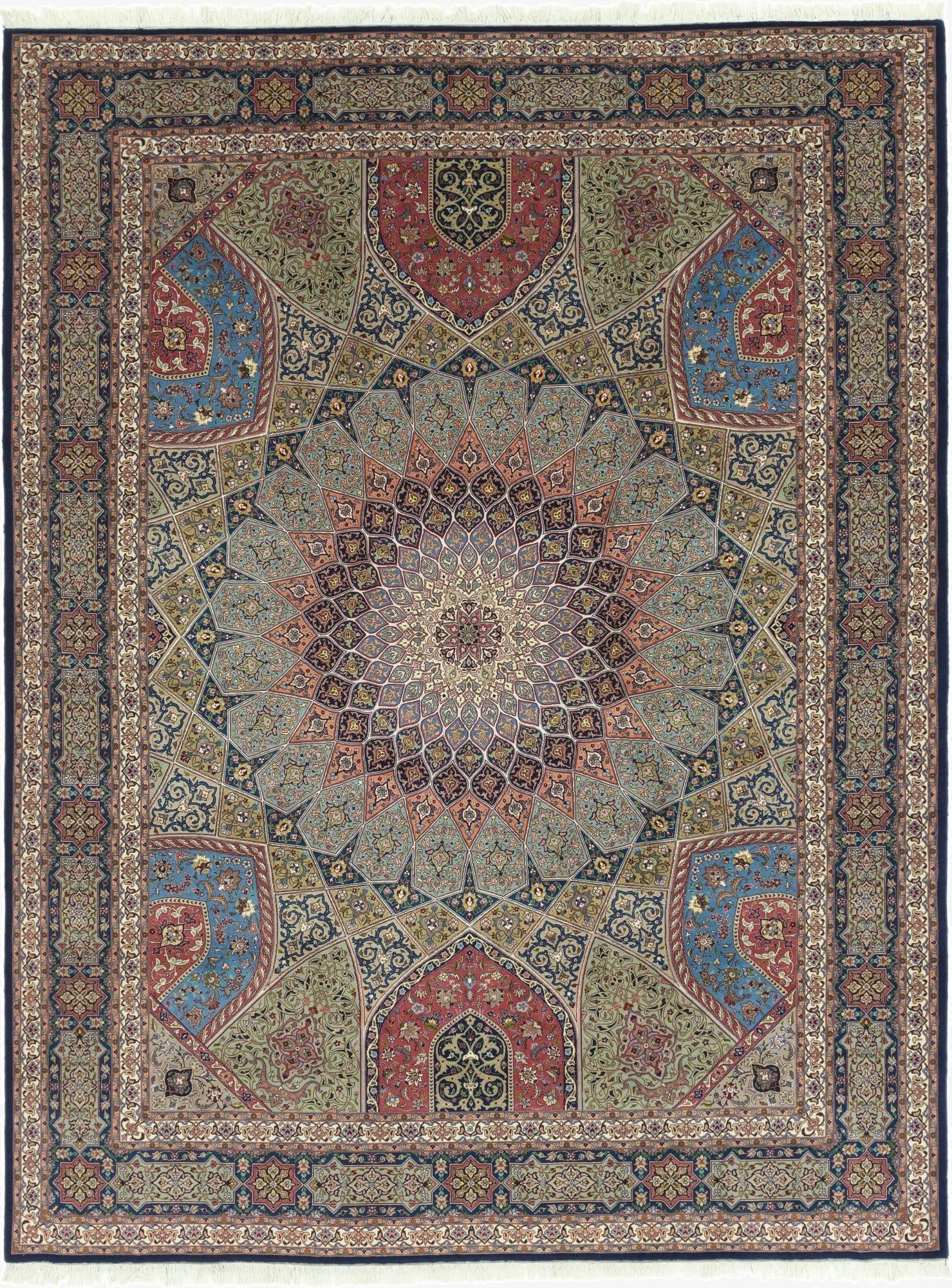  9' 9 x 13'  Hand Knotted Tabriz Persian Rug
