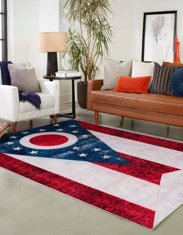 Detail image of  3' 3 x 5' 3 Ohio The Flag Collection Rug