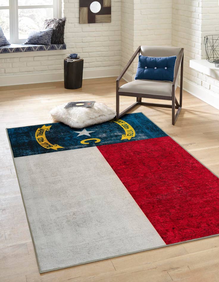 Detail image of  6' x 9' North Carolina The Flag Collection Rug