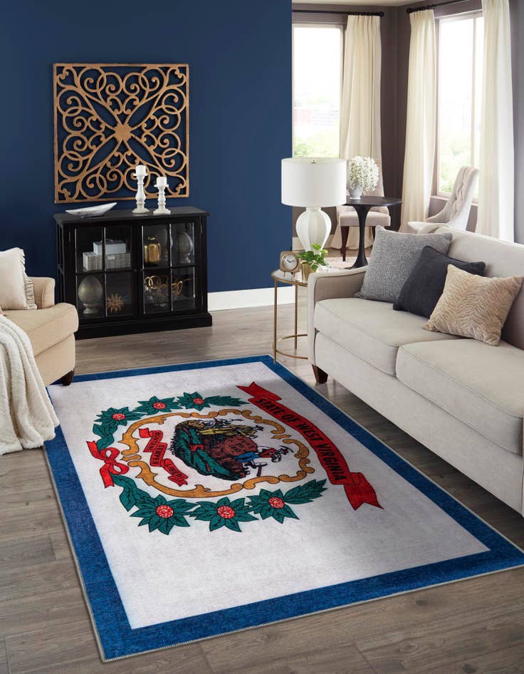 Detail image of  3' 3 x 5' 3 West Virginia The Flag Collection Rug