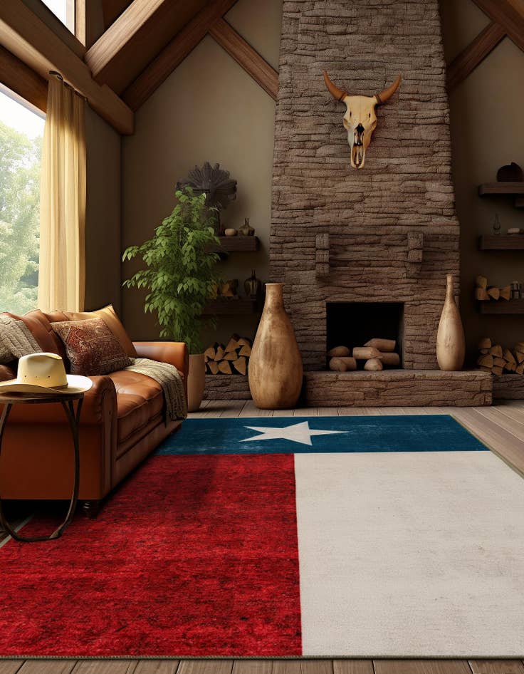 Detail image of  3' 3 x 5' 3 Texas The Flag Collection Rug