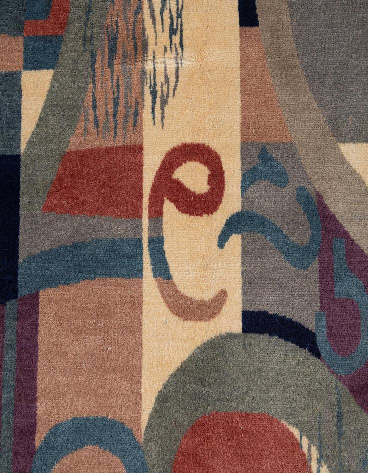Detail image of  5' 6 x 8'  Hand Knotted Tibet Wool Rug