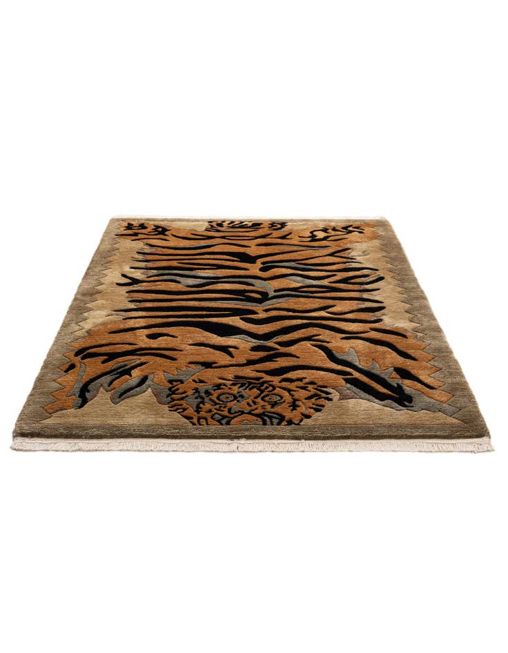 Detail image of  4' x 5' 11  Hand Knotted Tibet Wool Rug