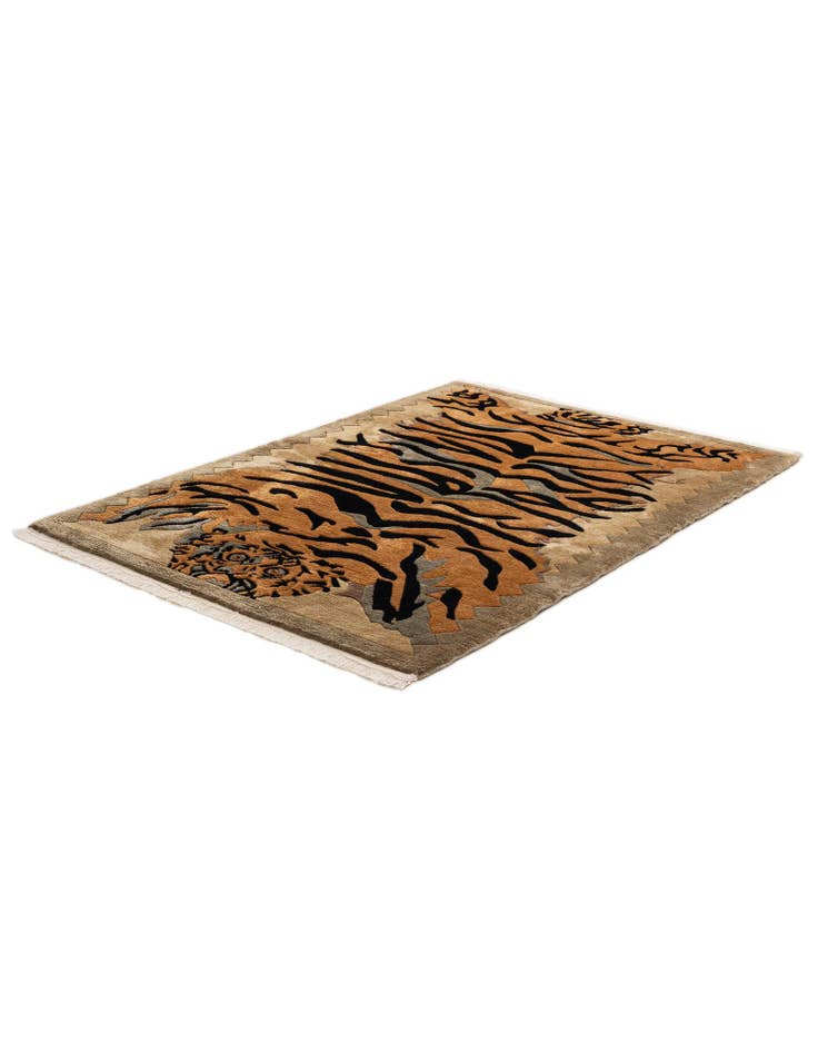 Detail image of  4' x 5' 11  Hand Knotted Tibet Wool Rug