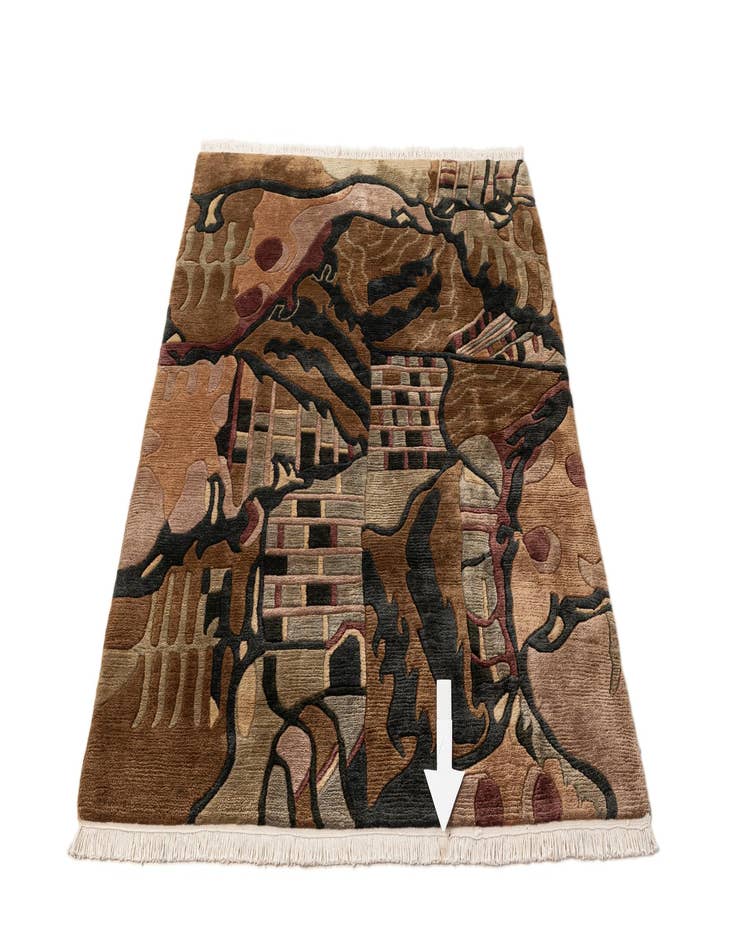 Detail image of  4' x 5' 8  Hand Knotted Tibet Wool Rug