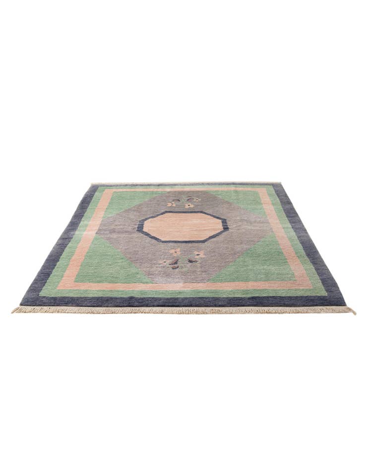 Detail image of  6' 8 x 8' 4  Hand Knotted Tibet Wool Rug