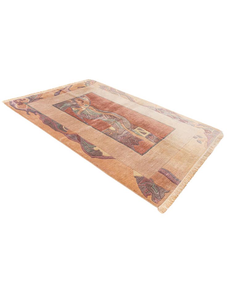 Detail image of  5' 9 x 8'  Hand Knotted Tibet Wool Rug