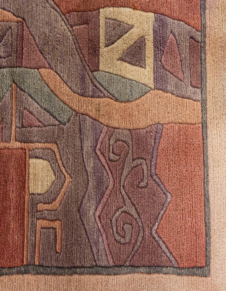Detail image of  5' 9 x 8'  Hand Knotted Tibet Wool Rug