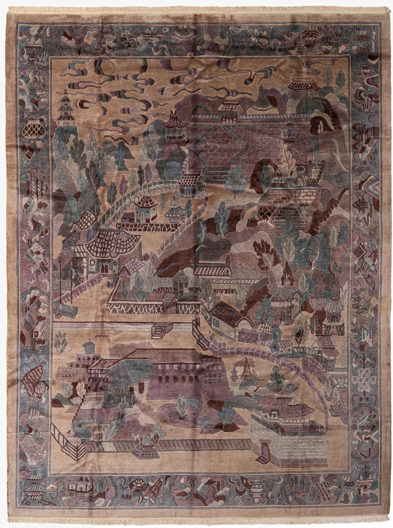  10' x 12' 11  Hand Knotted Tibet Wool Rug