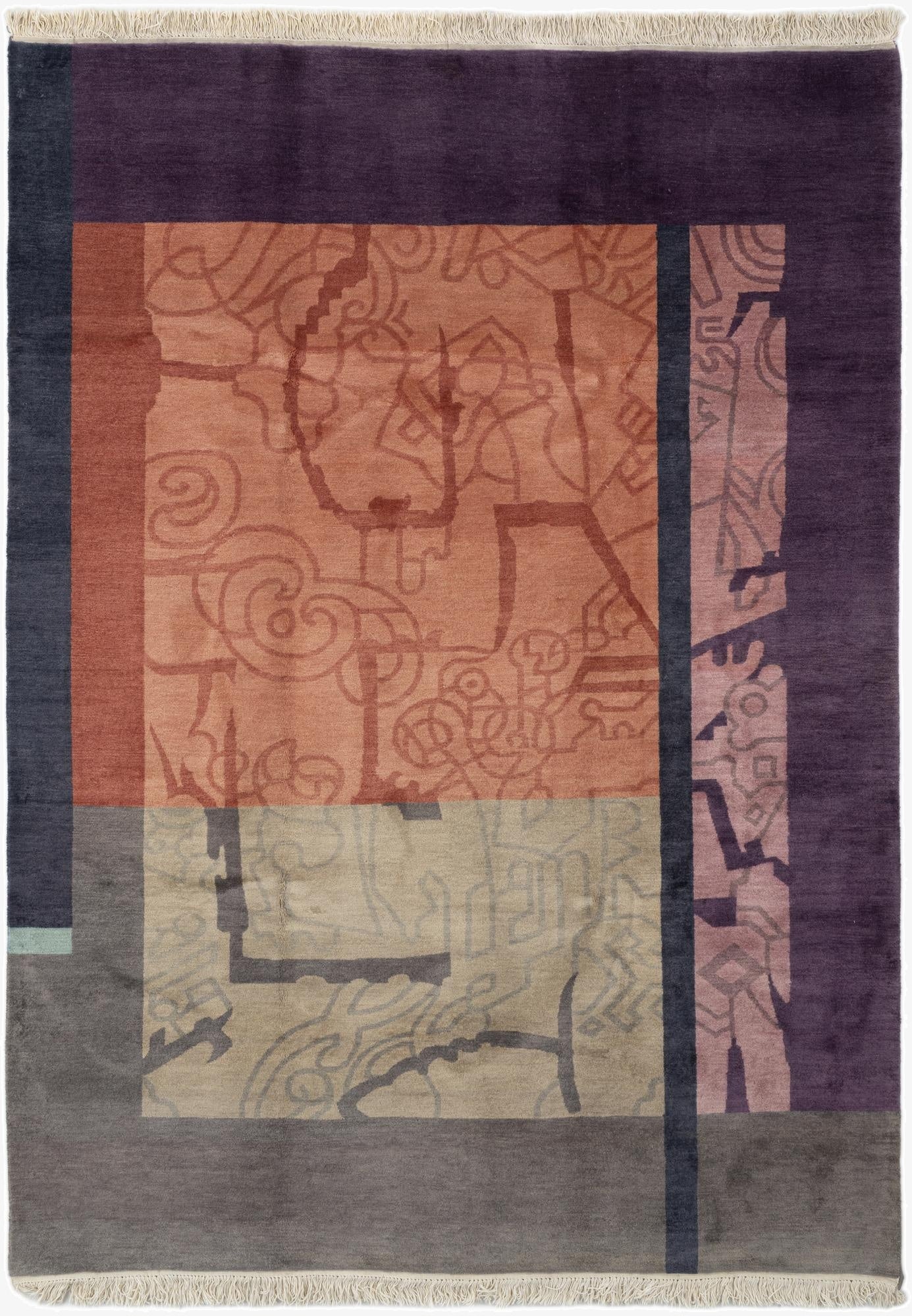  6' 6 x 9' 1  Hand Knotted Tibet Wool Rug