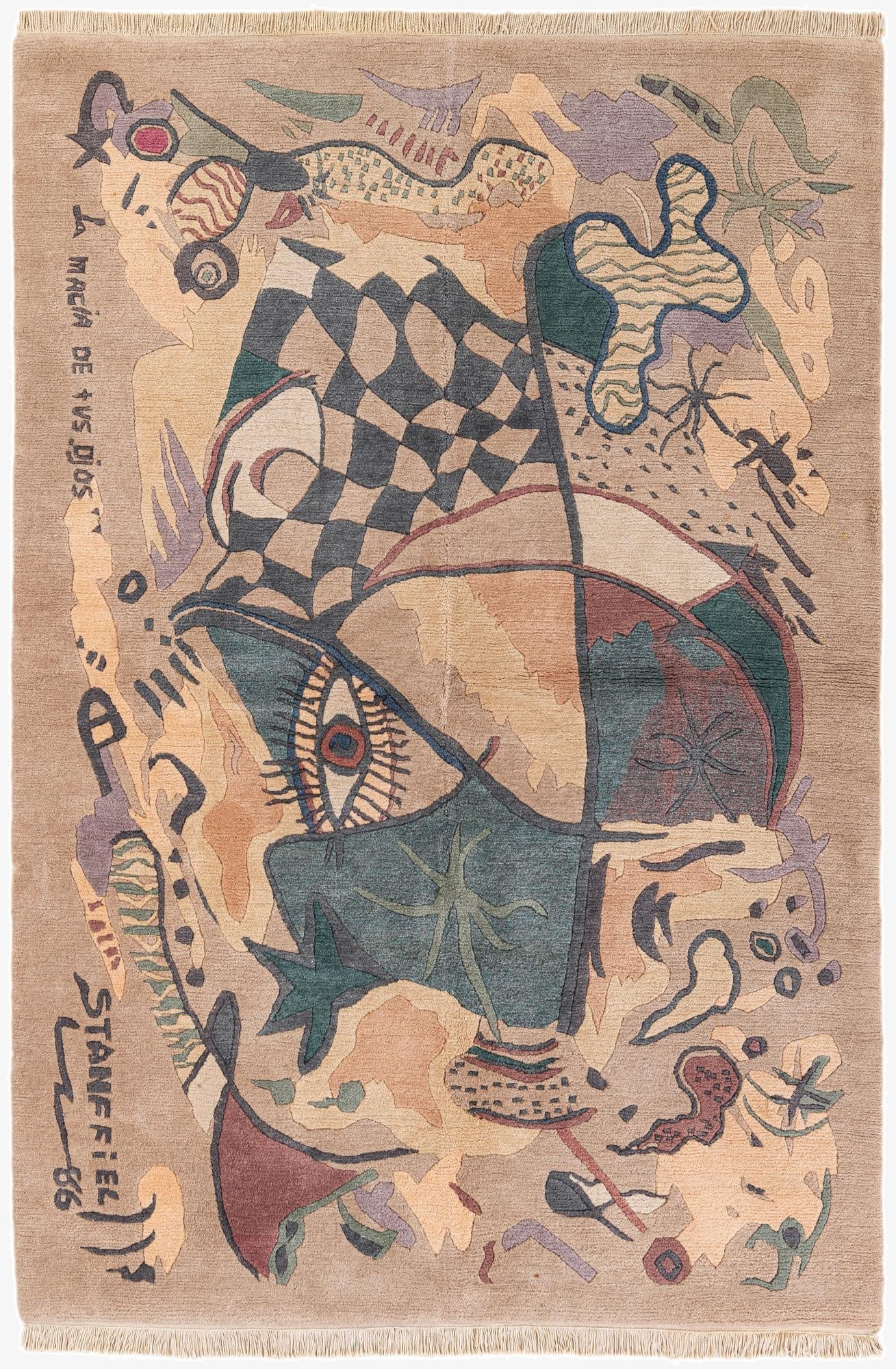  5' 6 x 8' 1  Hand Knotted Tibet Wool Rug