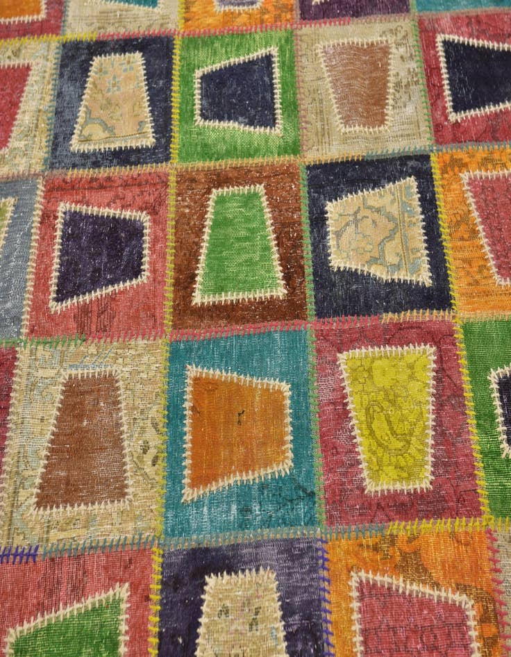 Detail image of  7' x 10'  Hand Knotted Ultra Vintage Persian Wool Rug