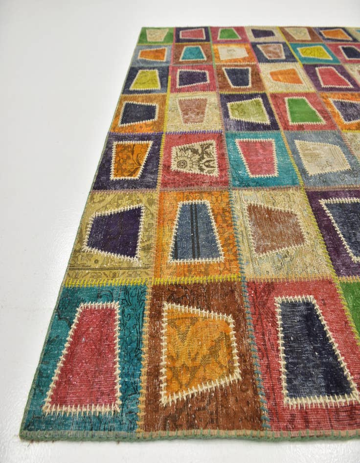 Detail image of  7' x 10'  Hand Knotted Ultra Vintage Persian Wool Rug