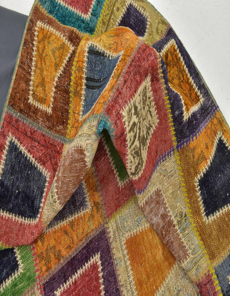 Detail image of  7' x 10'  Hand Knotted Ultra Vintage Persian Wool Rug