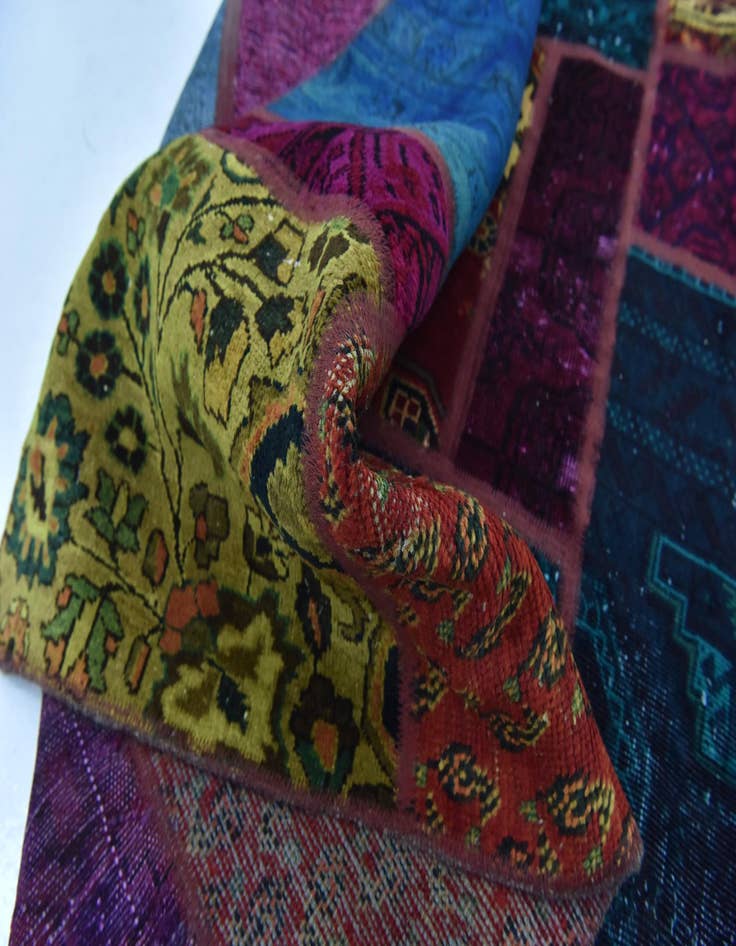 Detail image of  5' 8 x 8'  Hand Knotted Ultra Vintage Persian Wool Rug