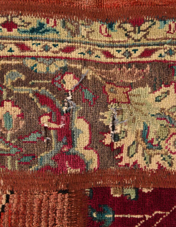 Detail image of  6' 5 x 9' 7  Hand Knotted Ultra Vintage Persian Wool Rug