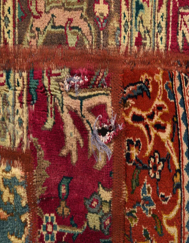 Detail image of  6' 5 x 9' 7  Hand Knotted Ultra Vintage Persian Wool Rug