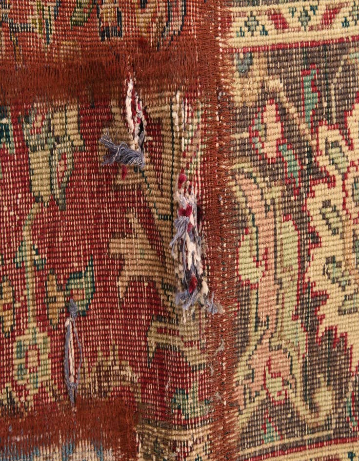Detail image of  6' 5 x 9' 7  Hand Knotted Ultra Vintage Persian Wool Rug