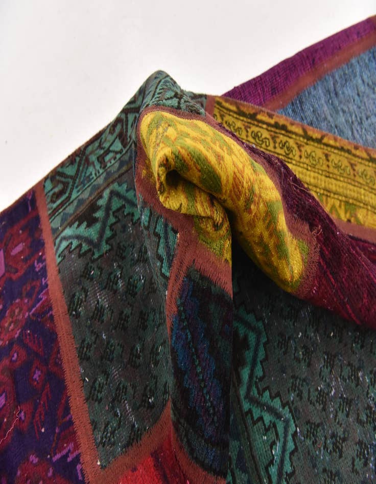 Detail image of  5' 8 x 8'  Hand Knotted Ultra Vintage Persian Wool Rug