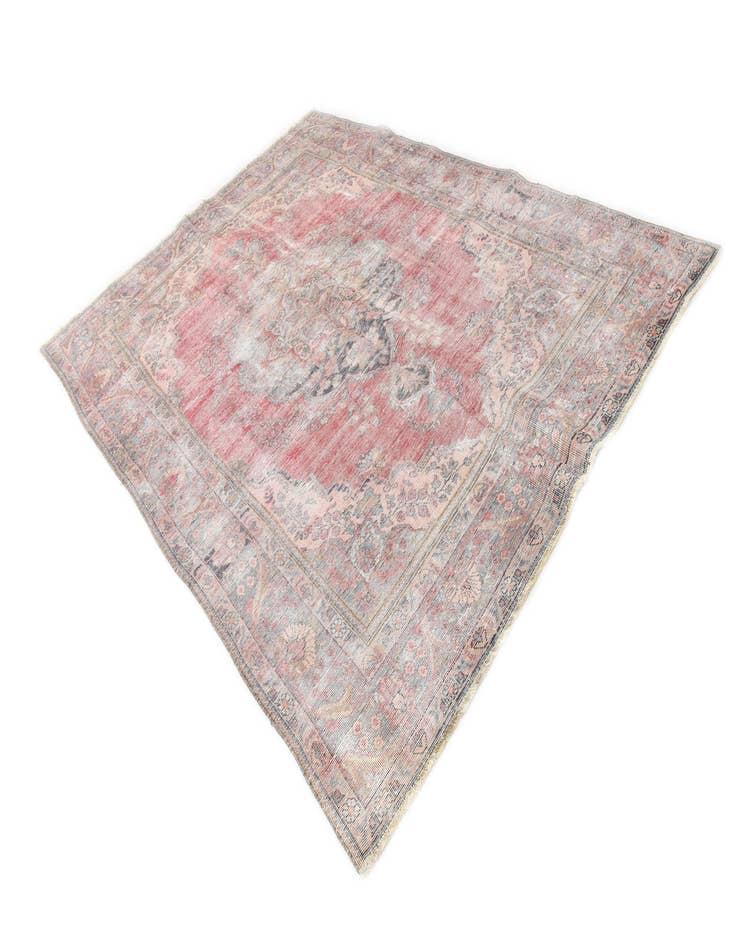 Detail image of  6' 7 x 9' 5  Hand Knotted Ultra Vintage Persian Wool Rug