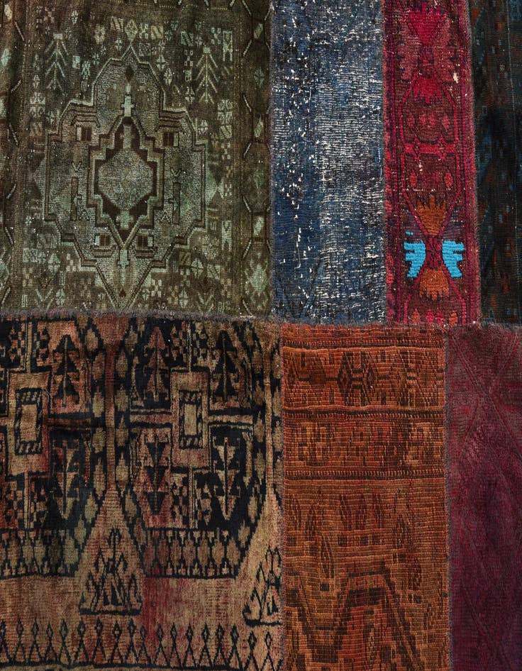Detail image of  6' 7 x 9' 7  Hand Knotted Ultra Vintage Persian Wool Rug