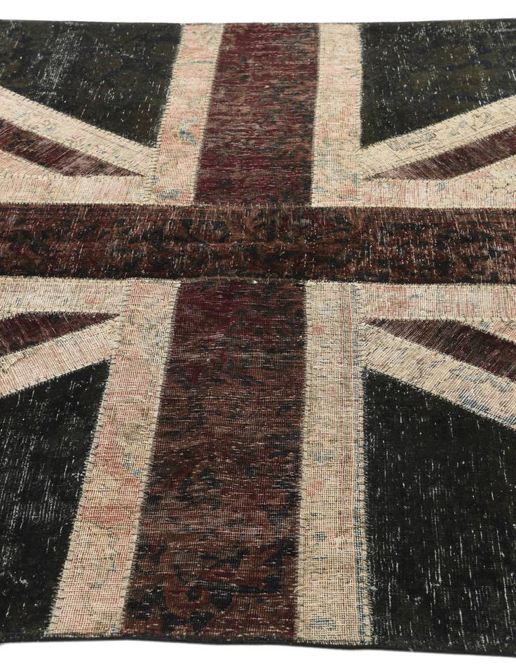 Detail image of  5' x 6' 8  Hand Knotted Ultra Vintage Persian Wool Rug