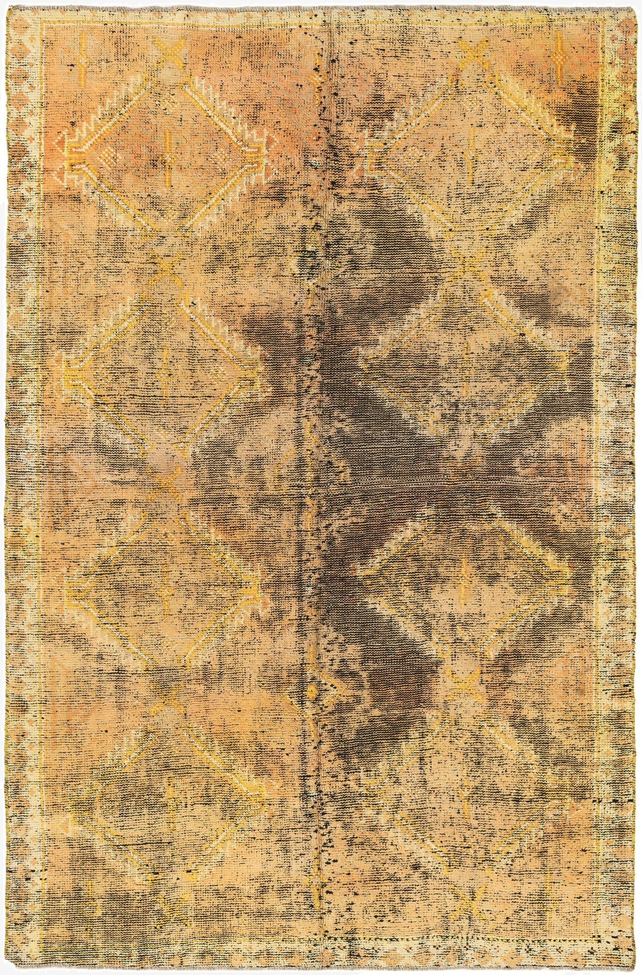  4' 8 x 7' 1  Hand Knotted Ultra Vintage Persian Wool Rug