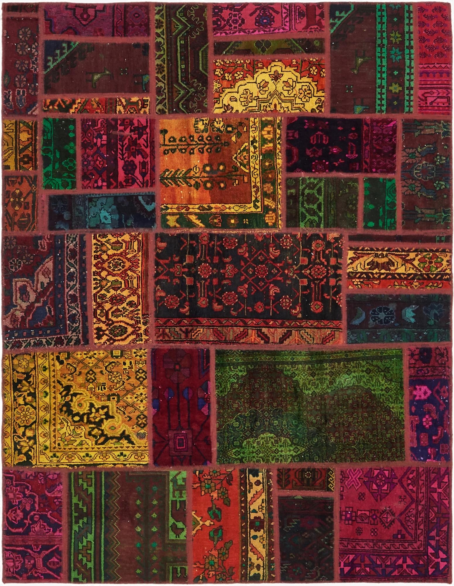  5' 10 x 7' 7  Hand Knotted Ultra Vintage Persian Wool Rug