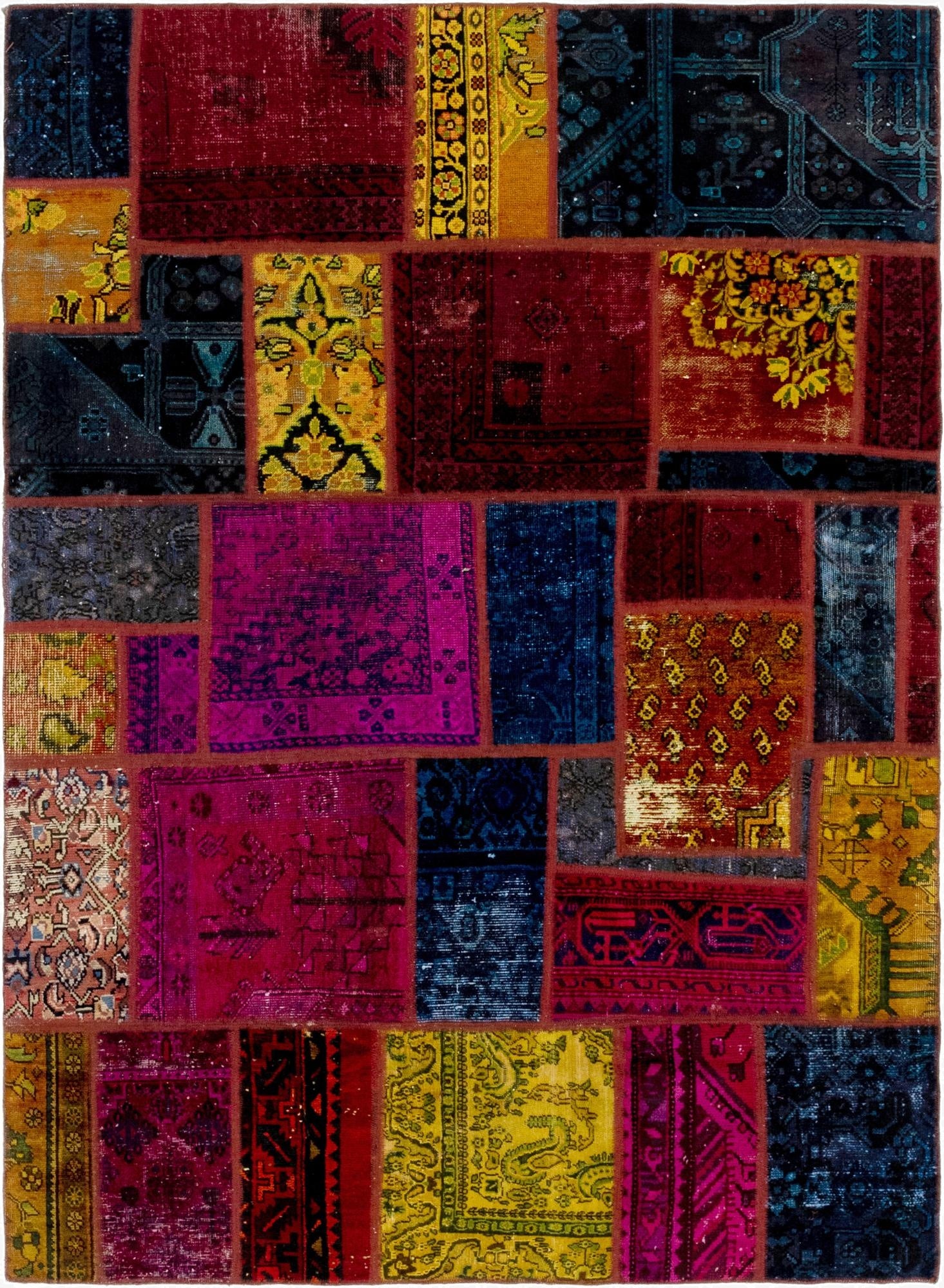  5' 7 x 7' 9  Hand Knotted Ultra Vintage Persian Wool Rug