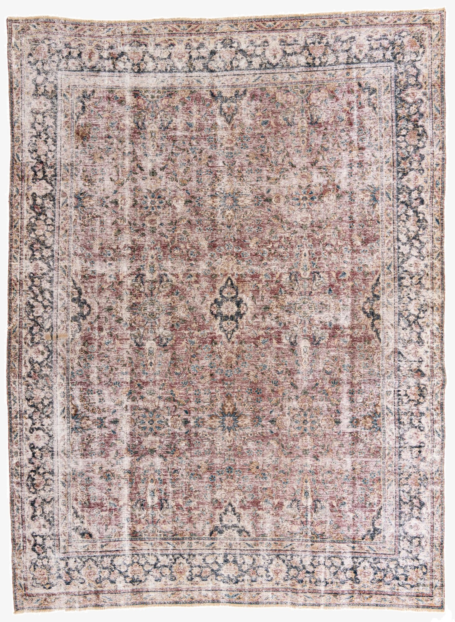  9' 3 x 12' 7  Hand Knotted Ultra Vintage Persian Wool Rug
