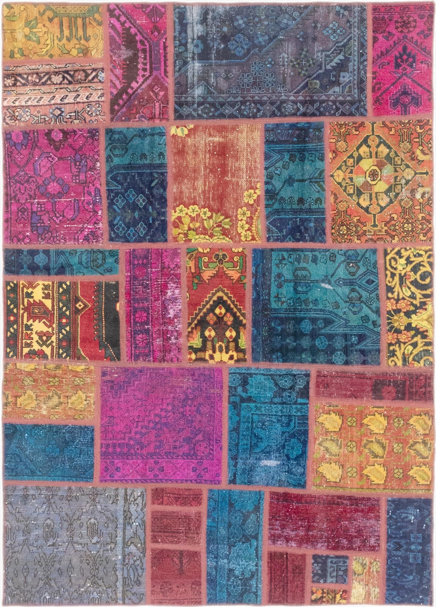  5' 6 x 7' 6  Hand Knotted Ultra Vintage Persian Wool Rug