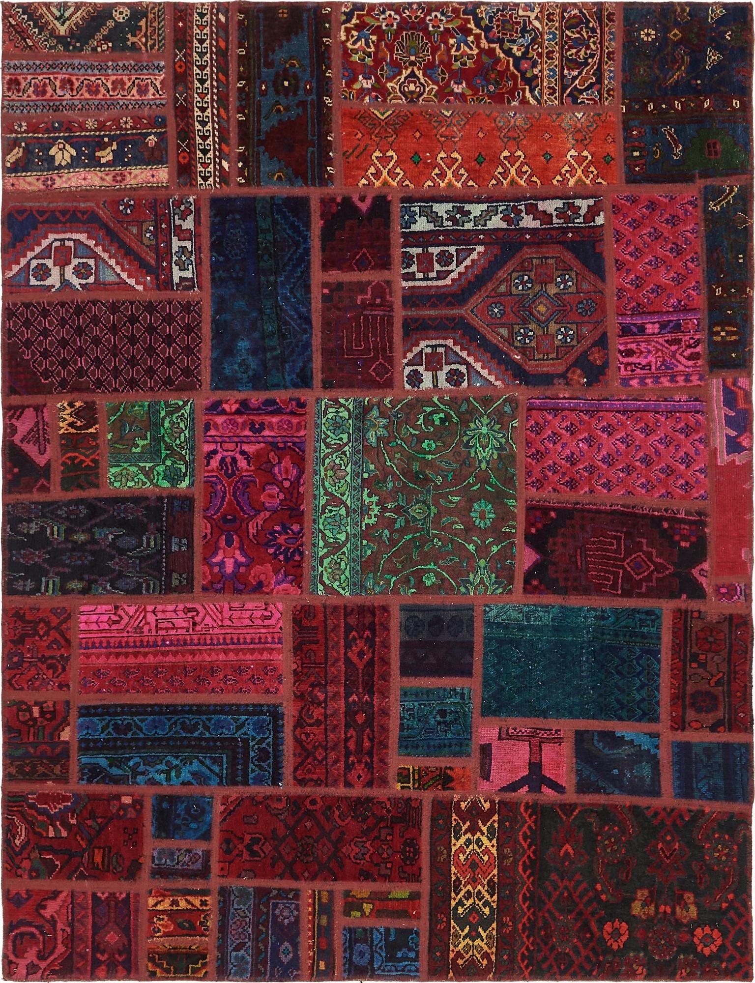  5' 8 x 7' 5  Hand Knotted Ultra Vintage Persian Wool Rug