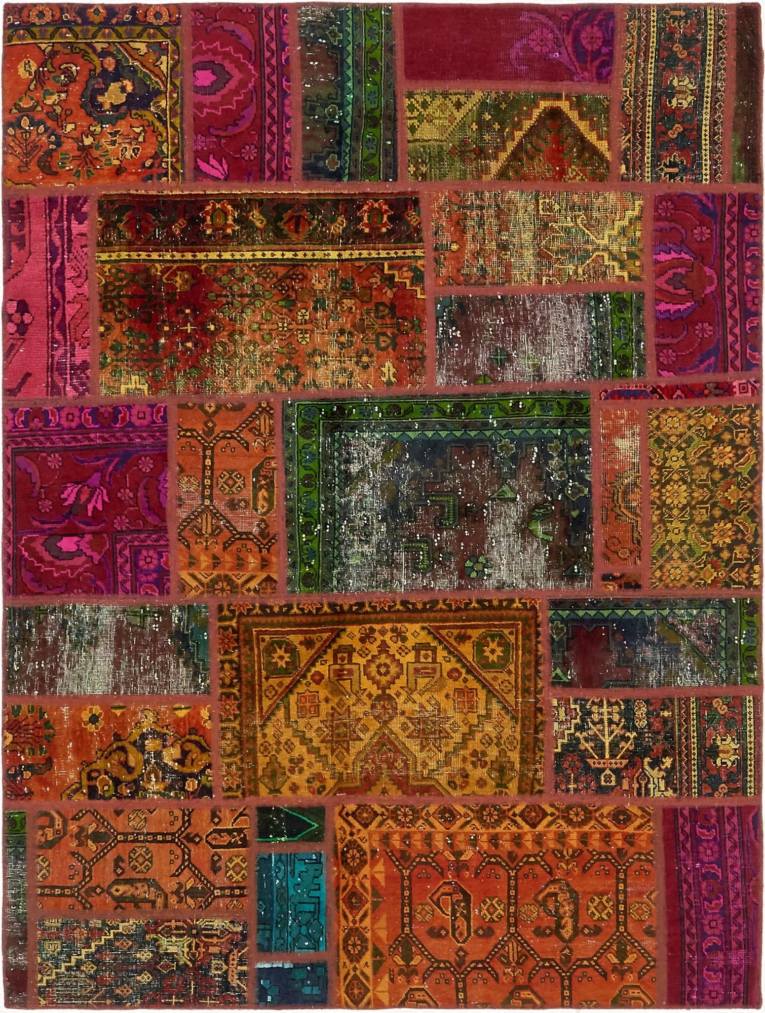  5' 8 x 7' 7  Hand Knotted Ultra Vintage Persian Wool Rug