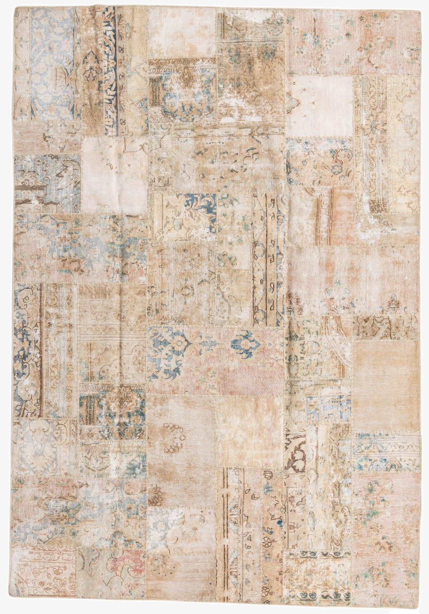  6' 10 x 9' 11  Hand Knotted Ultra Vintage Persian Wool Rug