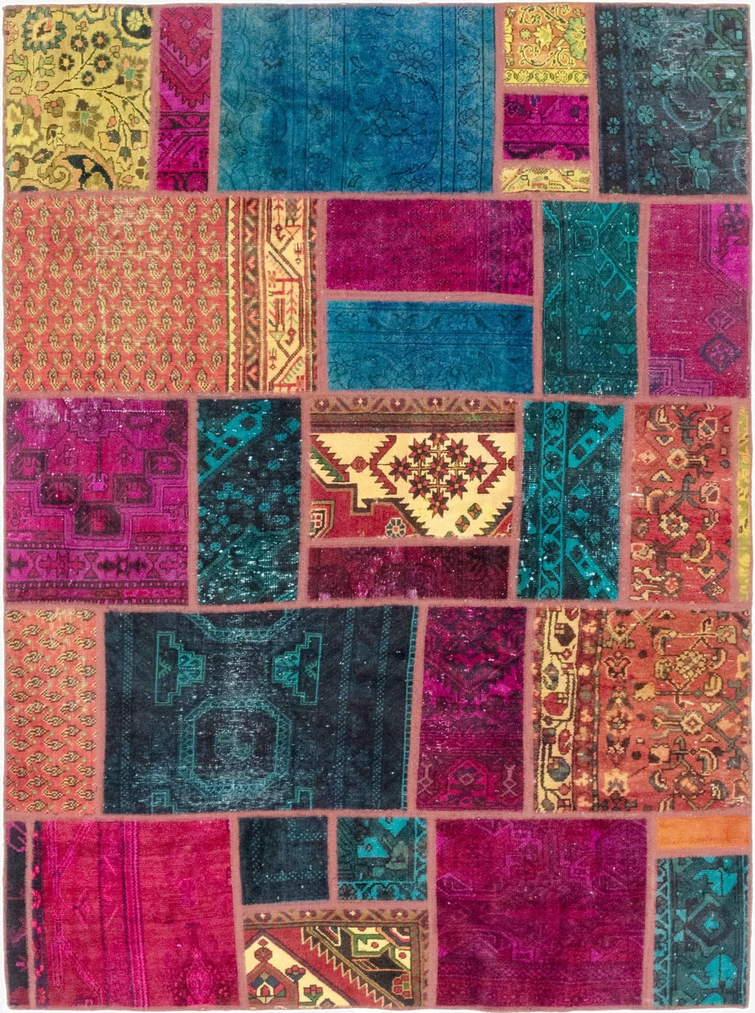  5' 8 x 8'  Hand Knotted Ultra Vintage Persian Wool Rug