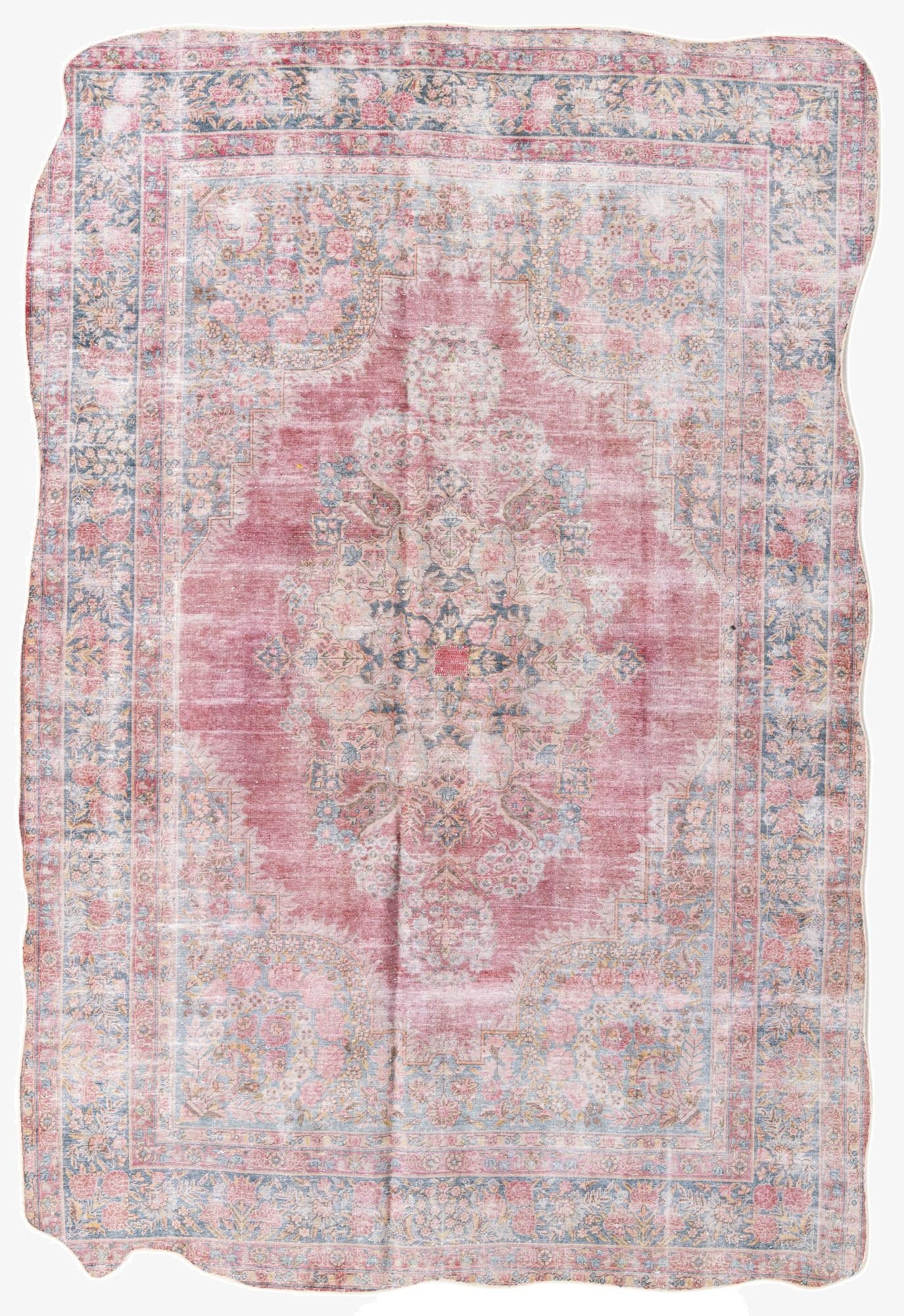  6' 7 x 9' 8  Hand Knotted Ultra Vintage Persian Wool Rug