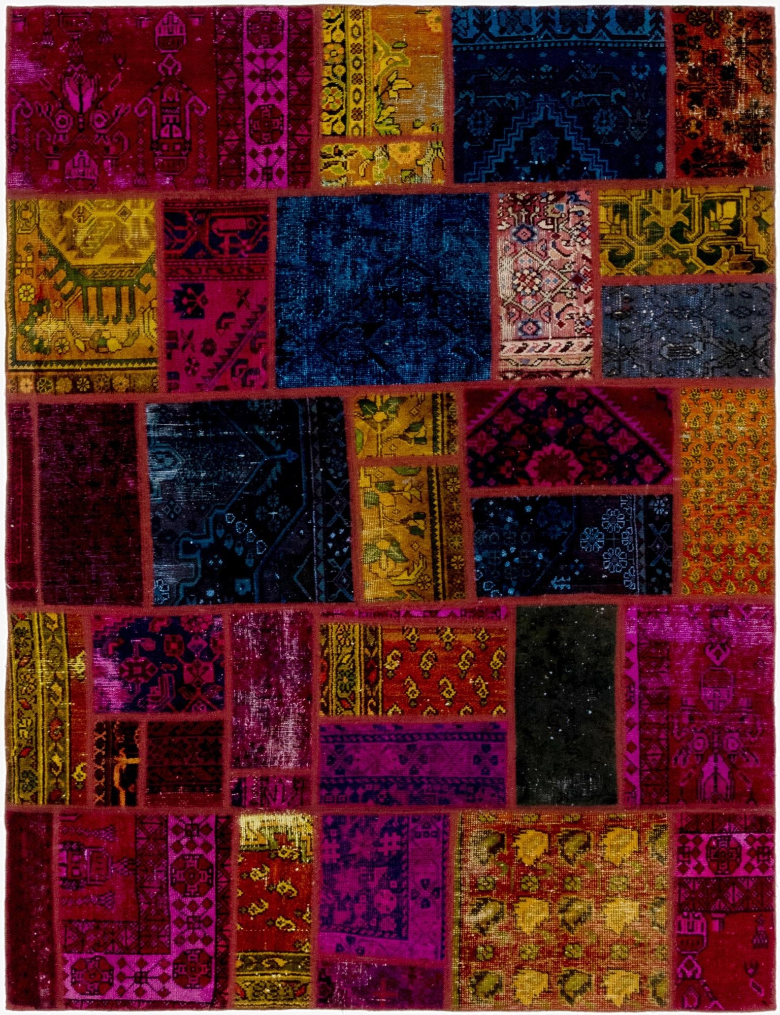  5' 10 x 7' 8  Hand Knotted Ultra Vintage Persian Wool Rug