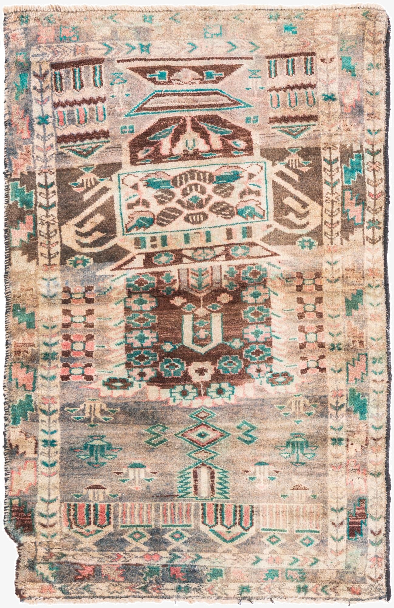  2' 5 x 4'  Hand Knotted Ultra Vintage Persian Wool Rug